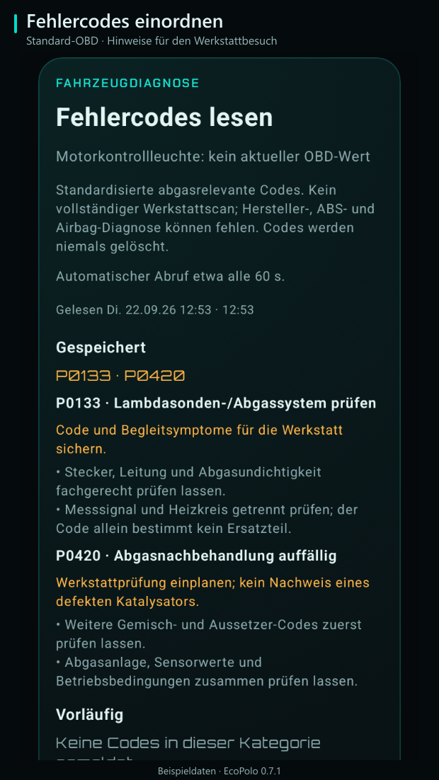 OBD-Diagnose und Fehlercodes